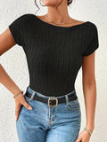 Backless Crop Top Short Sleeve T-Shirt