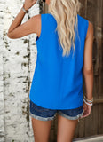 Sleeveless Solid Color V-Neck Tops