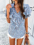 Printed Ruffled Top