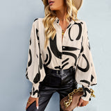 Long Sleeve Printed Shirt Tops