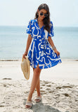 Printed Short Sleeved Dresses