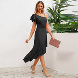 Off-Shoulder High-Waisted Irregular Strap Dress