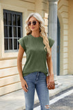 Solid Color Round Neck Loose Short Sleeve T-Shirt Tops