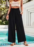 Casual Solid Color Loose Trousers