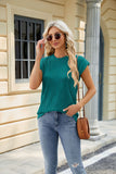 Solid Color Round Neck Loose Short Sleeve T-Shirt Tops