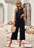 Sleeveless Top And Cropped Pants Two Piece Sets