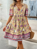 Printed Short-Sleeved Dresses