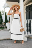 Sleeveless Midi Dress With Gathered Lace