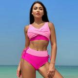 High-Waisted Quick-Drying Bikini Swimsuits