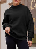 Casual Loose Half Turtleneck Fleece Sweatshirt