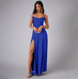 Backless Halter Waist Long Dress