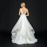 Backless Lace Mid-Waist Small Tail White Simple Wedding Dress