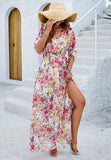 V-Neck Printed Waist Dresses