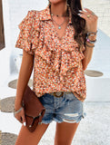 Printed Ruffled Top