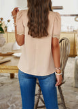 Solid Color Round Neck Short Sleeve Top