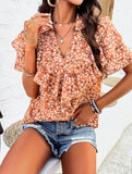Printed Ruffled Top