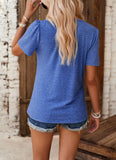 Short-Sleeved Solid Color Crew Neck Top