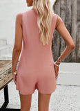 Sleeveless Solid Color Jumpsuits