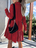 Long Sleeve Ruffle Swing Mini Dress