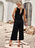 Sleeveless Top And Cropped Pants Two Piece Sets