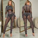 Sexy See-Through Jumpsuit Two-Piece Suit