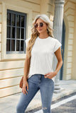 Solid Color Round Neck Loose Short Sleeve T-Shirt Tops