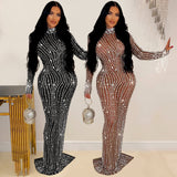 Mesh Rhinestone Dress + Panties