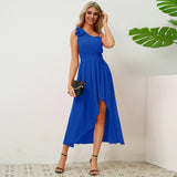 One Shoulder Bow Knot Sling Irregular Dress