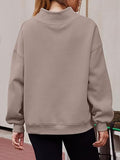 Casual Loose Half Turtleneck Fleece Sweatshirt