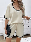 Casual Loose V-Neck Sweater Suits