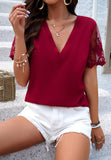 V-Neck Jacquard Tops