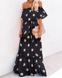 Large Size Chest Wrap Printed Ombre Full Skirt Dress
