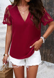 V-Neck Jacquard Tops