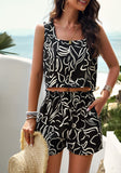 Casual Printed Vest Sets