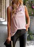 Ironed Collar Sleeveless Tops