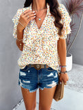 Printed Ruffled Top