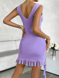 Deep V Slim Suspender Dresses