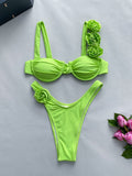 Underwire 3D Flower Bikini