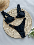 Bikini Solid Color Two Piece Swimsuit