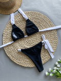 Black And White Stitching Bikini