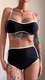 Black And White High Waist Bikini