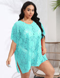 Plus Size Sexy Cover Up Beachwear Lace Cut-Out Beach Dress