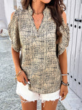 V-Neck Off-Shoulder Top