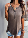 Solid Color Short Sleeved Top