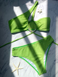 Green One Strap Bikinis