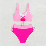 High-Waisted Quick-Drying Bikini Swimsuits