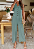 Sleeveless Solid Color Jumpsuits