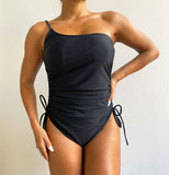 Solid Color Highly Elastic Swimwear