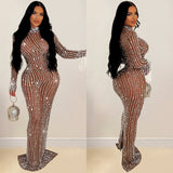 Mesh Rhinestone Dress + Panties