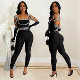 Long Jumpsuit With Rhinestones